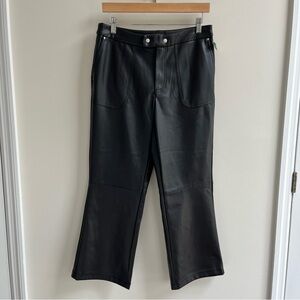 [grey collective] faux leather high rise crop flare pants jet black
